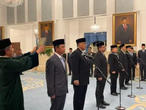 Suasana pelantikan pejabat baru Kabinet Merah Putih di Kompleks Istana Kepresidenan, Jakarta Pusat, Senin (27/4/2026). (Foto: Inilah.com/ Vonita Betalia)
