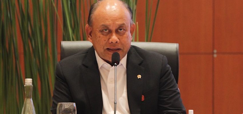 epala BGN, Dadan Hindayana saat konfrensi Pers RAPBN dan Nota Keuangan T.A 2026 di Jakarta, Jumat (15/8/2025). (Bloomberg Technoz/Andrean Kristianto)